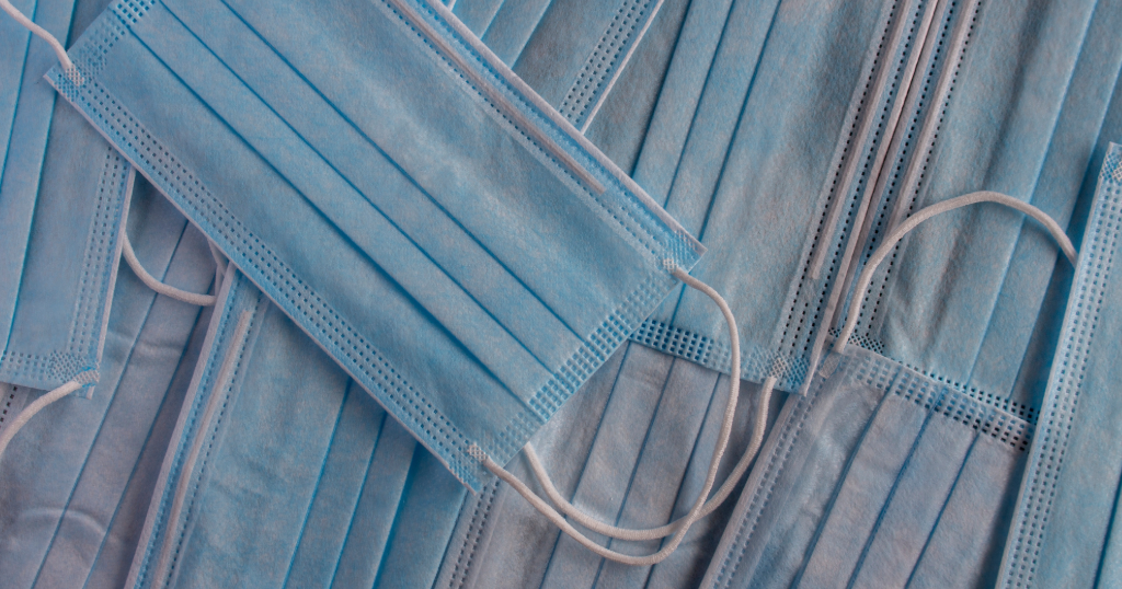 Mascherine chirurgiche monouso. ( particolare )